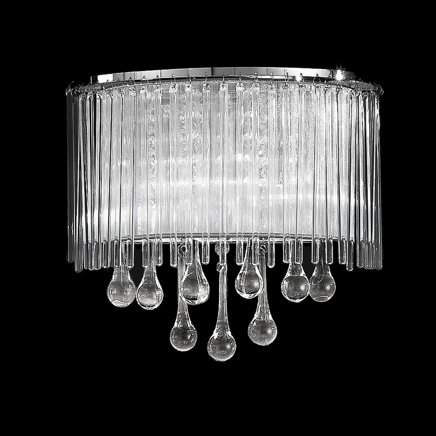 Photograph: Franklite Spirit Polished Chrome Crystal Double Wall Light