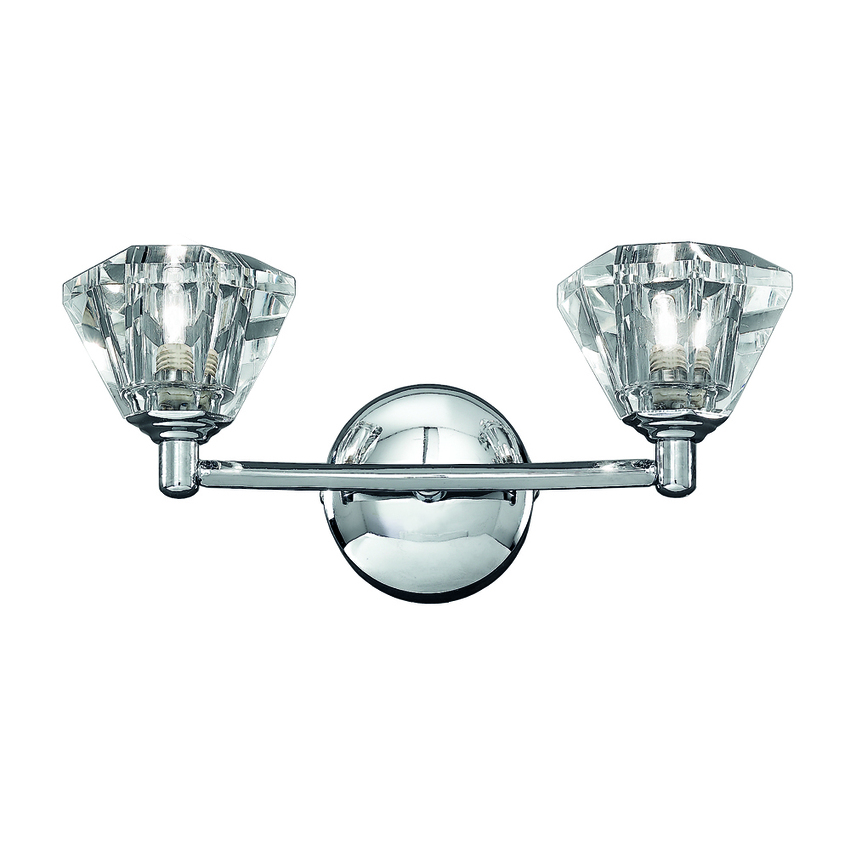 Photograph: Franklite Twista Polished Chrome Single Wall Light Complete With Clear Glass