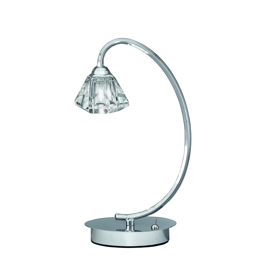 Photograph: Franklite Twista Polished Chrome Table Lamp Complete With Clear Glass