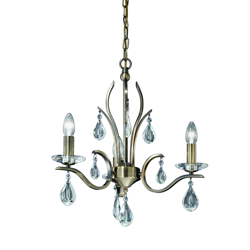 Photograph: Franklite Willow 3 Light Chandelier In Bronze