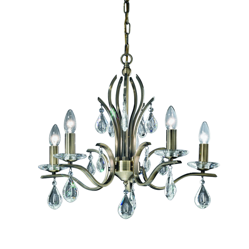 Photograph: Franklite Willow 5 Light Chandelier In Bronze