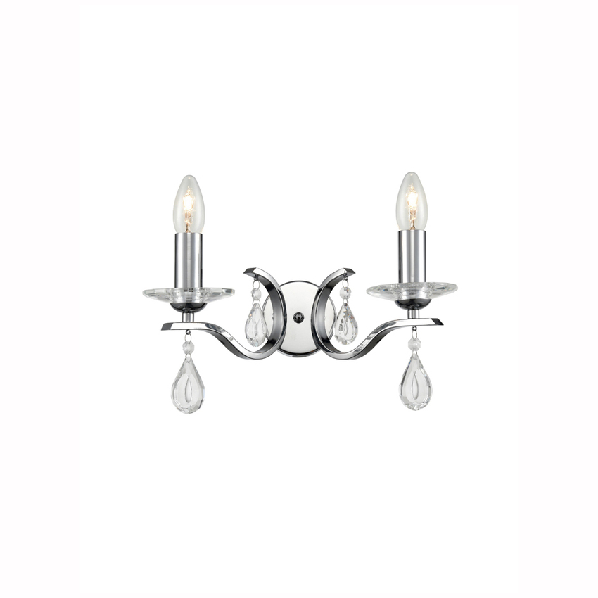 Photograph: Franklite Willow Polished Chrome Crystal Double Light