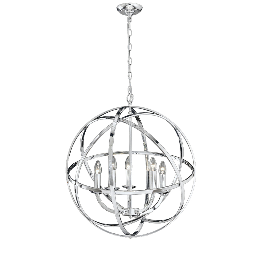 Photograph: Franklite Zany Polished Chrome 6 Light Orb Pendant Light