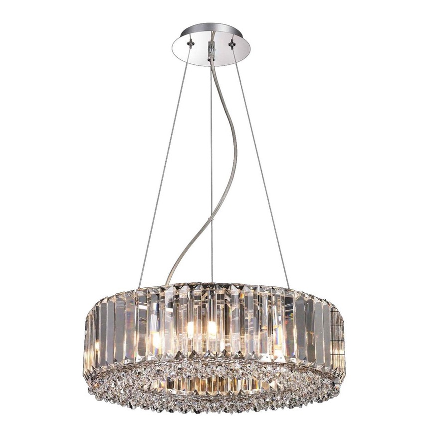 Photograph: Harper 8 Light Polished Chrome Crystal Round Ceiling Pendant Light