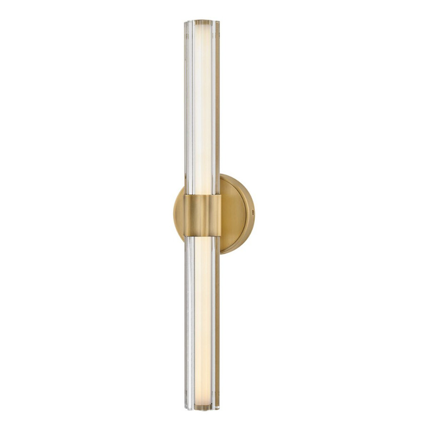 Photograph: Hinkley Georgette Lacquered Brass 2 Light Led Dimmable Bathroom Wall Light - IP44 - 3000K