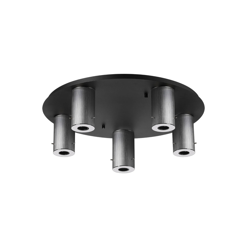 Photograph: Idolite Adele 60cm Round Ceiling Light (FRAME ONLY), 5 x E27, Gun Metal/Satin Black