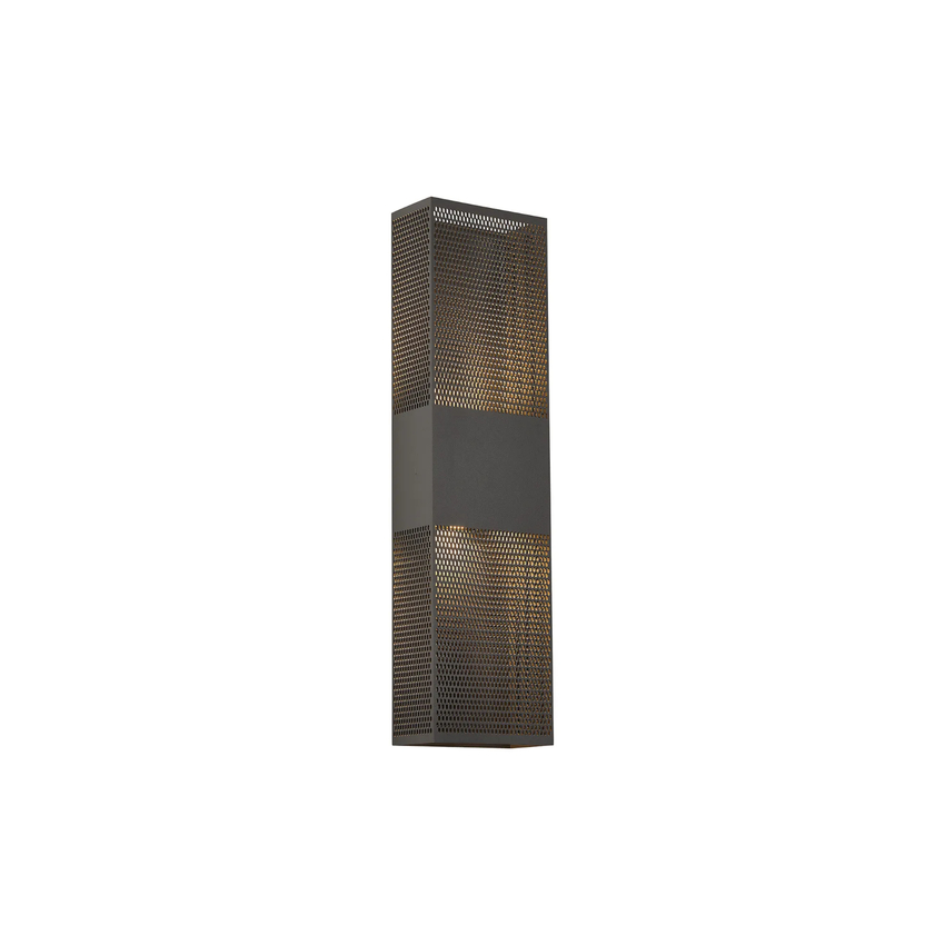 Photograph: Idolite Aiken Up/Down Wall Lamp, 2 x 10W LED, 3000K, 1500lm, IP54, Anthracite With 600mm Mesh Oval Pattern Shade (B)