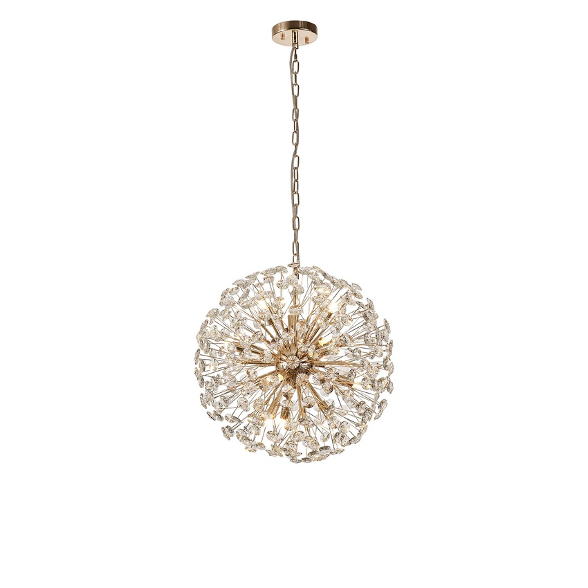 Photograph: Idolite Alborz French Gold 12 Light Crystal Sphere Pendant