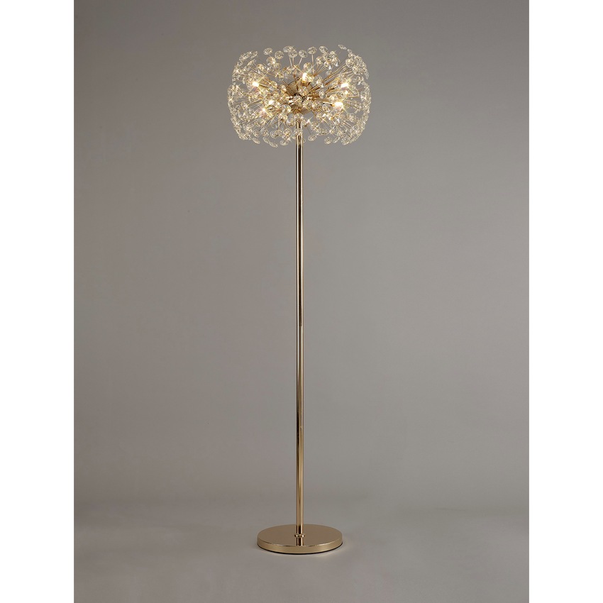 Photograph: Idolite Alborz French Gold 8 Light Crystal Floor Lamp