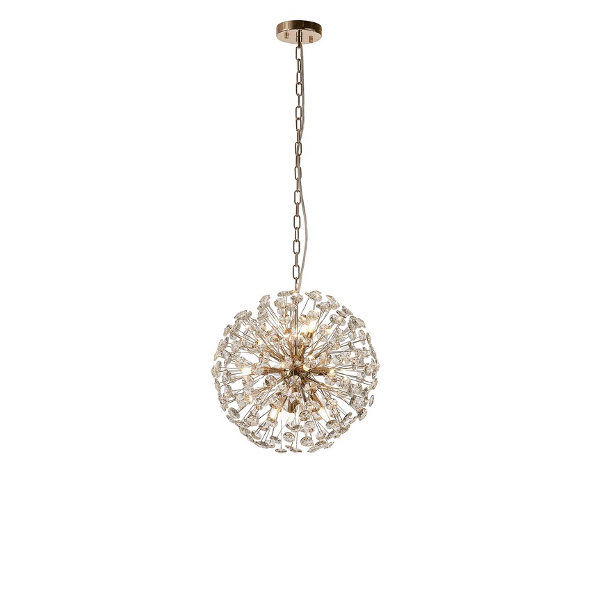 Photograph: Idolite Alborz French Gold 9 Light Crystal Sphere Pendant