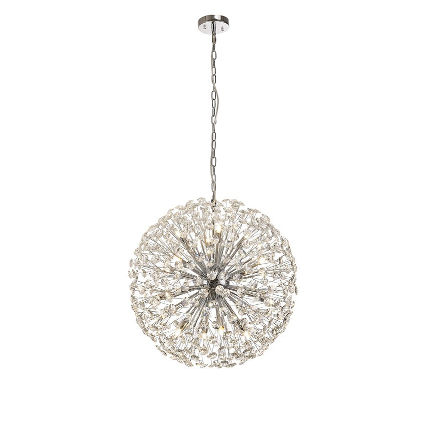 Photograph: Idolite Alborz Polished Chrome 16 Light Crystal Sphere Pendant