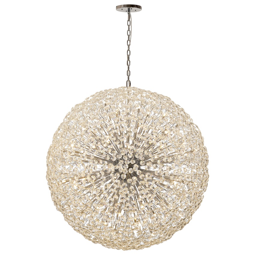 Photograph: Idolite Alborz Polished Chrome 84 Light Crystal Sphere Pendant