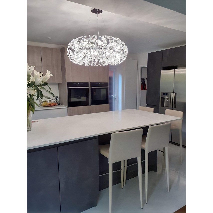 Photograph: Idolite Alborz Polished Chrome Finish 20 Light Crystal Pendant