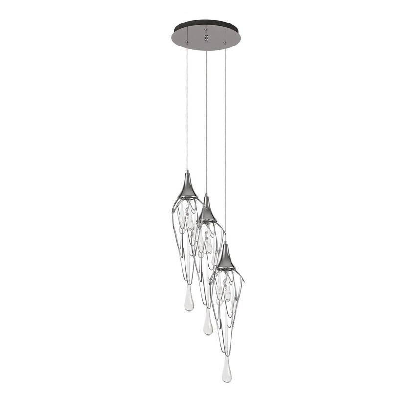 Photograph: Idolite Alps Polished Chrome Finish 3 Light Pendant