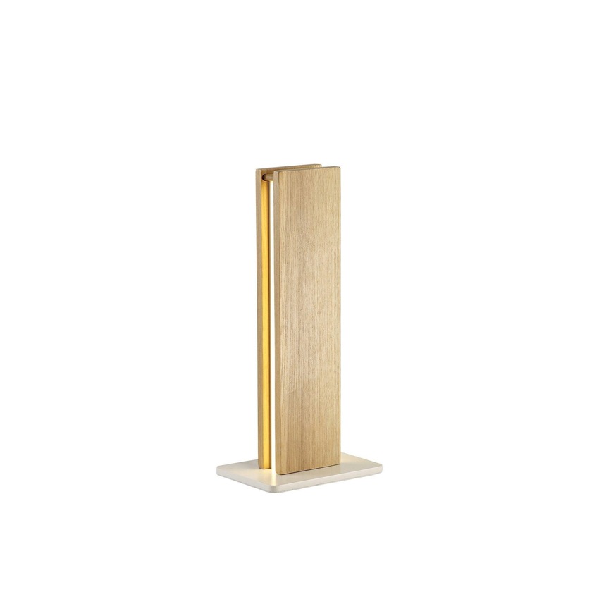 Photograph: Idolite Angel Medium Oak/Sand White/Frosted Led Table Lamp - 3000K