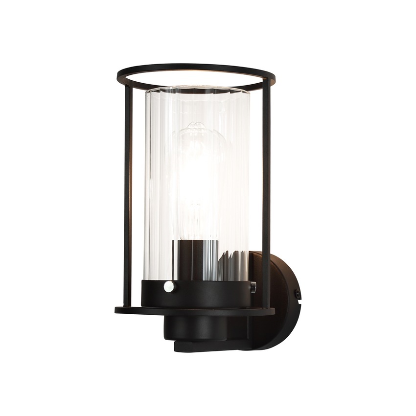 Photograph: Idolite Aravalli Black Finish Single Wall Light Complete With Clear Glass