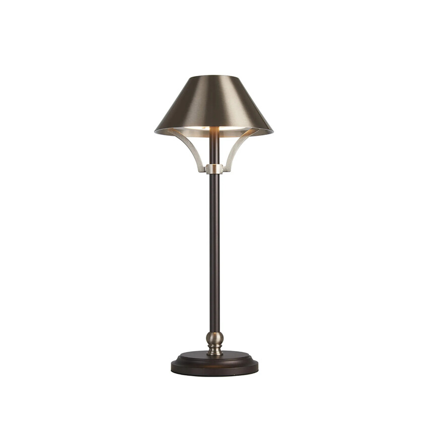 Photograph: Idolite Arblaster Rechargeable Battery Operated Table Lamp 1.8W LED 3-Step Dimming: Dark Grey/Bronze/Satin Nickel