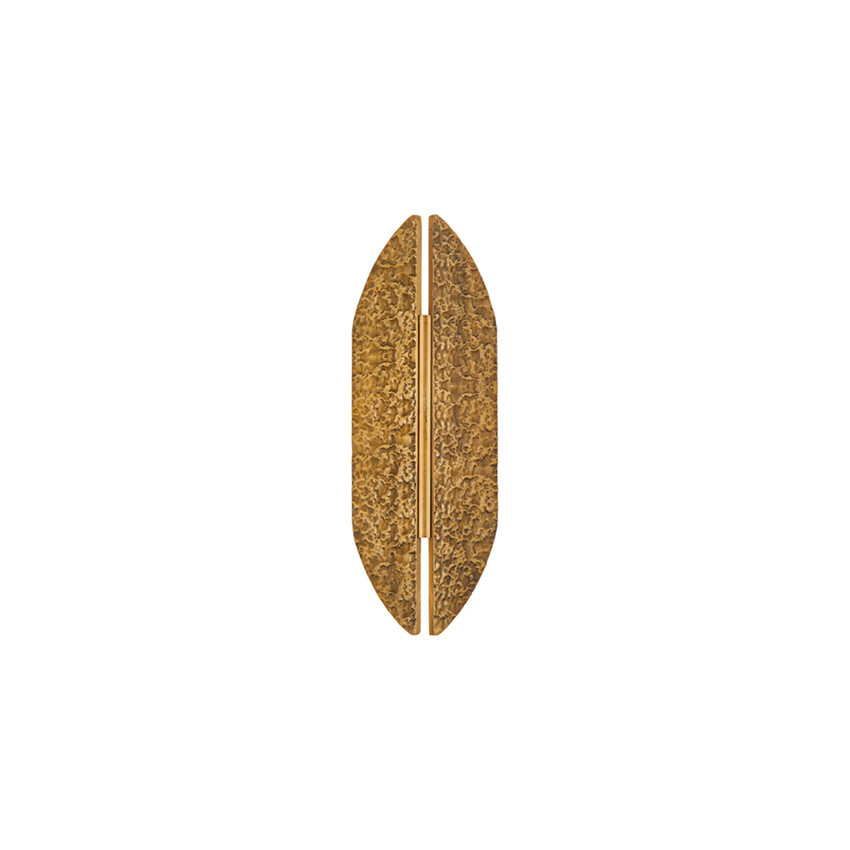 Photograph: Idolite Azario Modern Organic Luxe Hammered Antique Brass Up/Down Wall Lamp 360mm Curved - IP54
