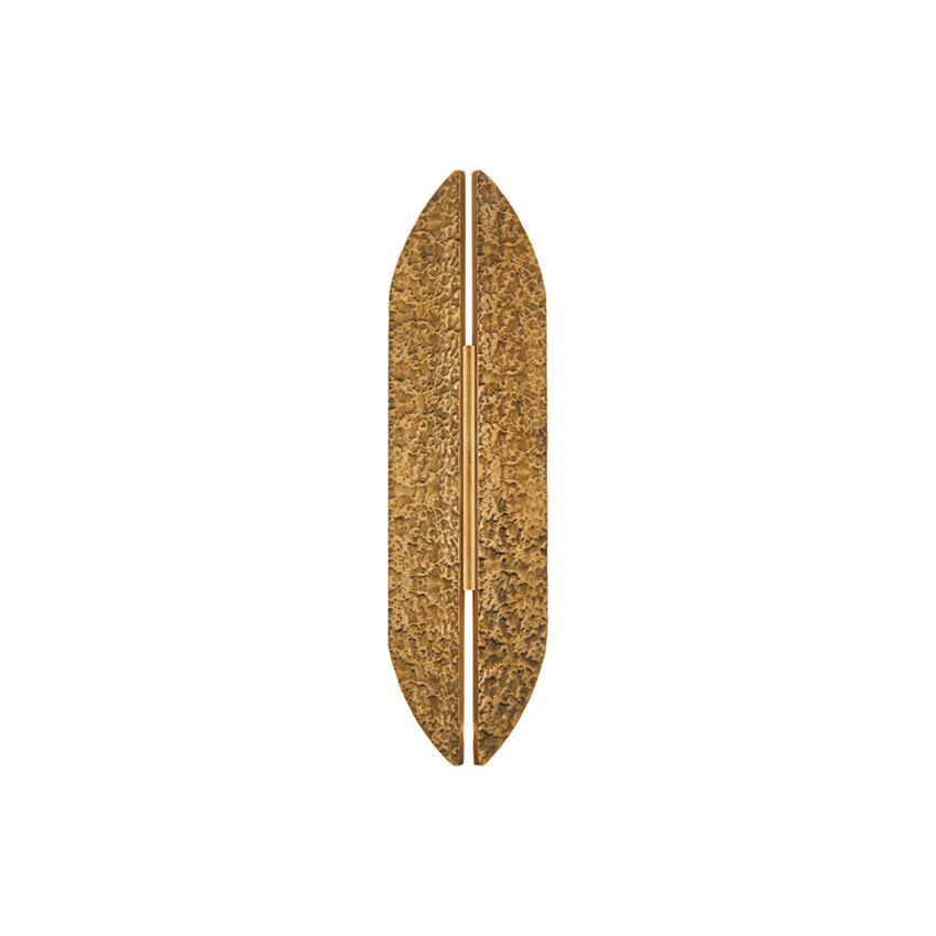 Photograph: Idolite Azario Modern Organic Luxe Hammered Antique Brass Up/Down Wall Lamp 460mm Curved - IP54