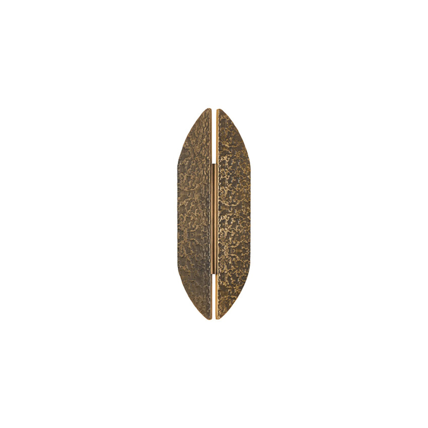 Photograph: Idolite Azario Modern Organic Luxe Hammered Matt Bronze Up/Down Wall Lamp 360mm Curved - IP54
