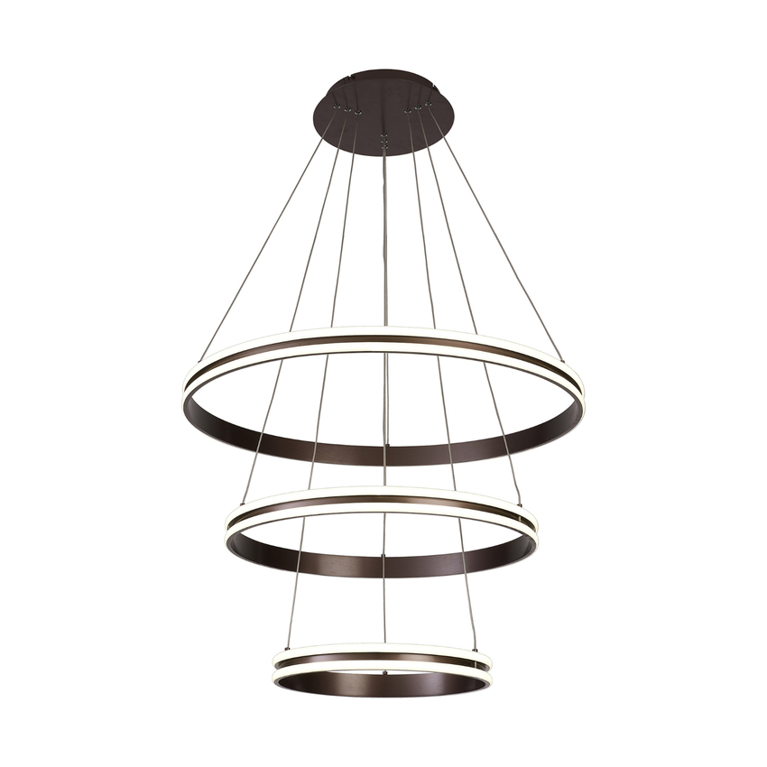 Photograph: Idolite Balbi Coffee Finish Large 3 Ring Dimmable Led Pendant Light - 4000K