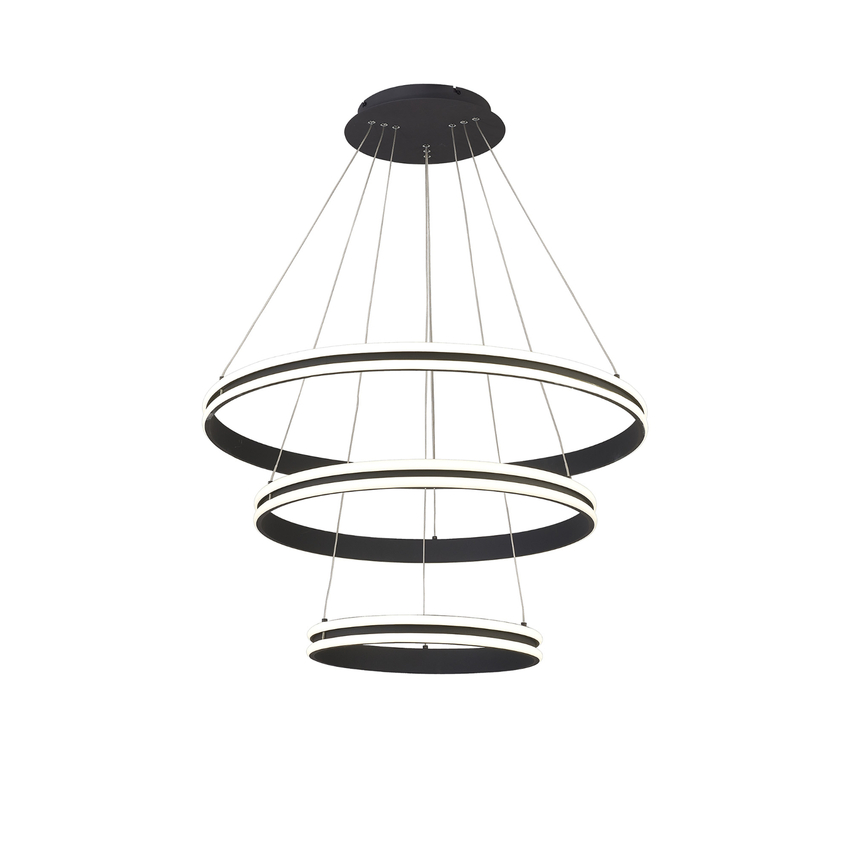 Photograph: Idolite Balbi Graphite Large 3 Ring Dimmable Led Pendant Light - 4000K