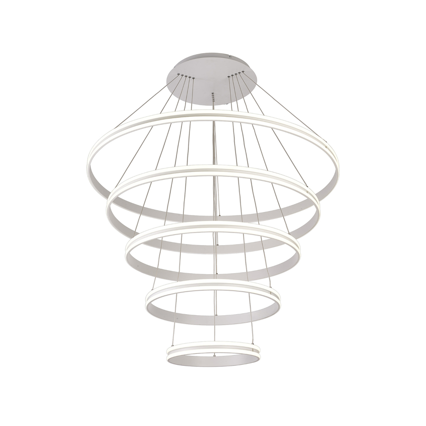 Photograph: Idolite Balbi Matt White Extra Large 5 Ring Dimmable Led Pendant Light - 4000K