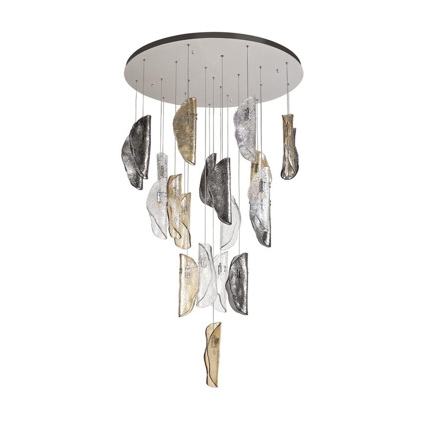 Photograph: Idolite Bangeta Polished Chrome Finish 21 Light Pendant