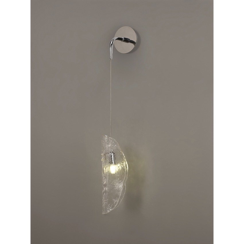 Photograph: Idolite Bangeta Polished Chrome Single Wall Light Complete With Clear Glass