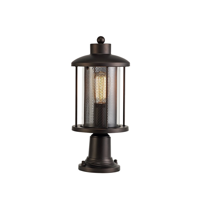 Photograph: Idolite Bank Antique Bronze Exterior Pedestal Lamp