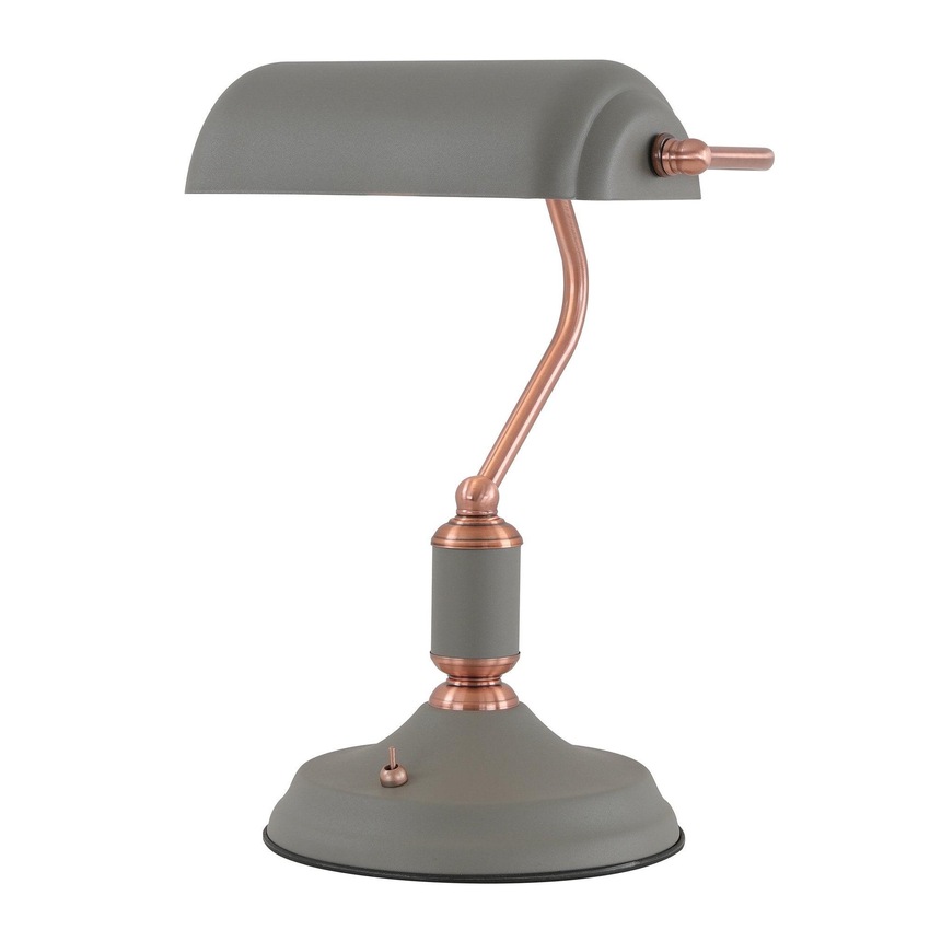 Photograph: Idolite Blackwall Sand Grey/Copper Bankers Lamp