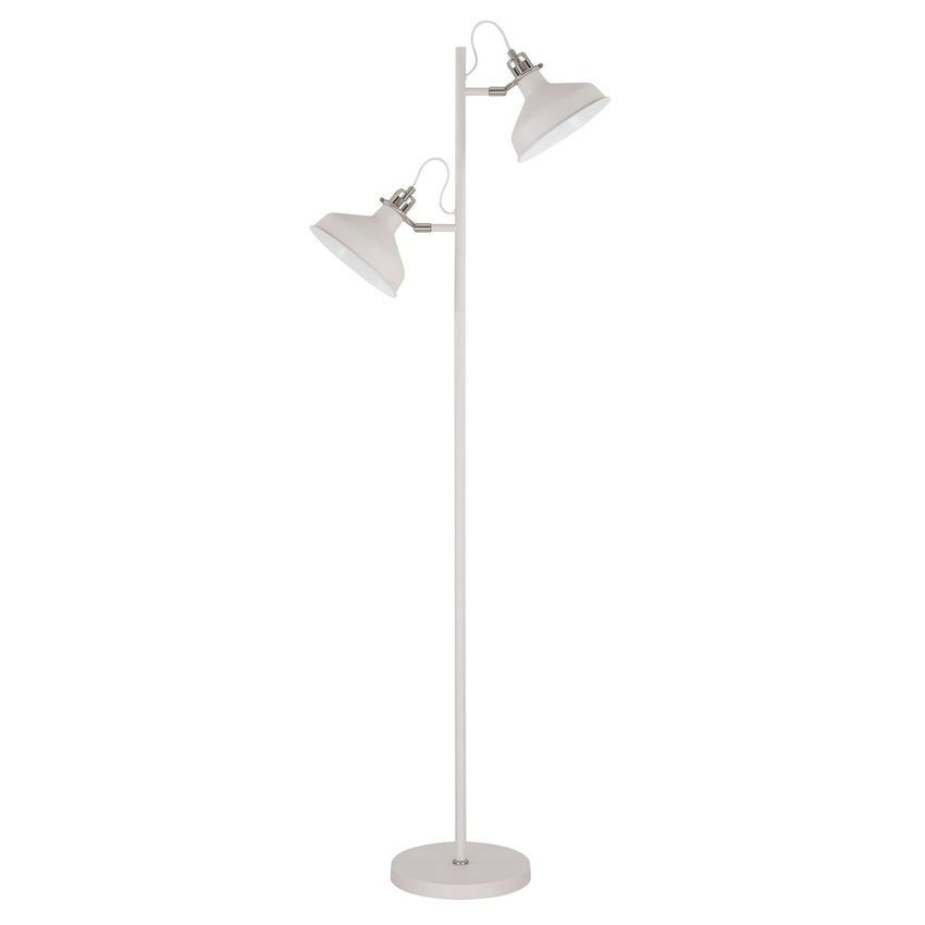 Photograph: Idolite Blackwall White/Satin Nickel 2 Light Adjustable Floor Lamp