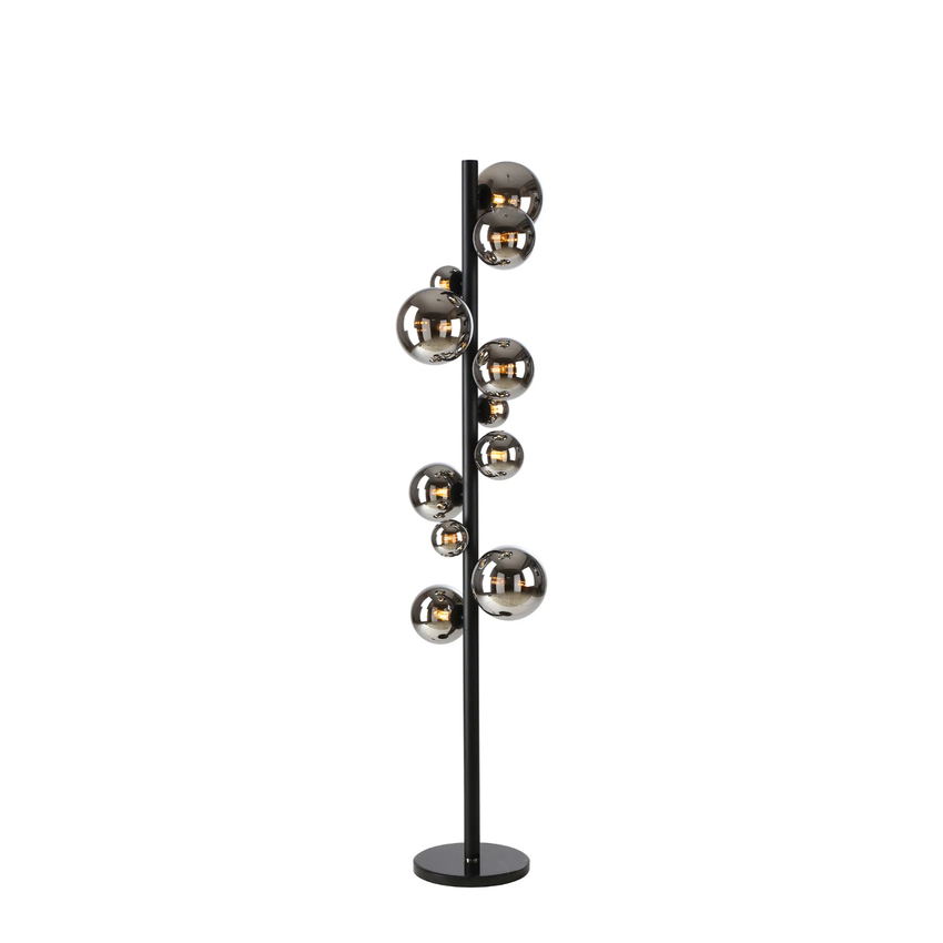 Photograph: Idolite Calix IDOHC/8409 Floor Lamp, 11 x G9, Glass in a Satin Black/Chrome Plated Finish