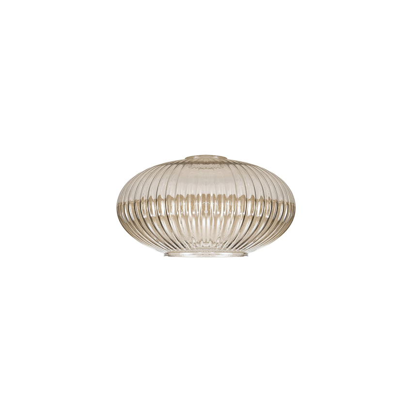 Photograph: Idolite Camille 20cm Oval Sphere Ribbed Glass, Champagne