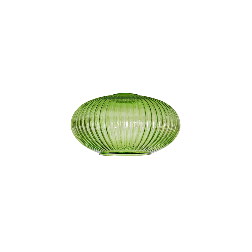 Photograph: Idolite Camille 20cm Oval Sphere Ribbed Glass, Green