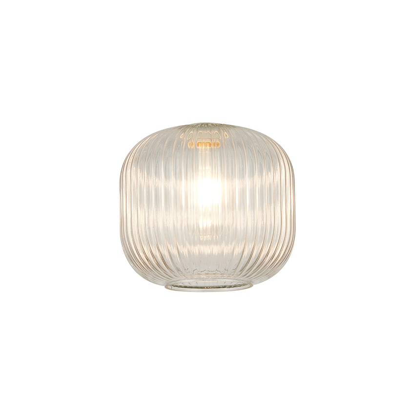 Photograph: Idolite Camille 20cm Pumpkin Shaped Ribbed Glass, Clear