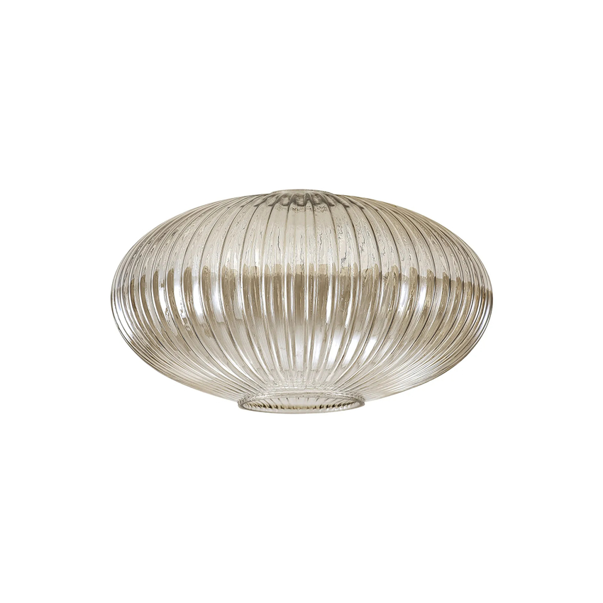 Photograph: Idolite Camille 30cm Oval Sphere Ribbed Glass, Champagne