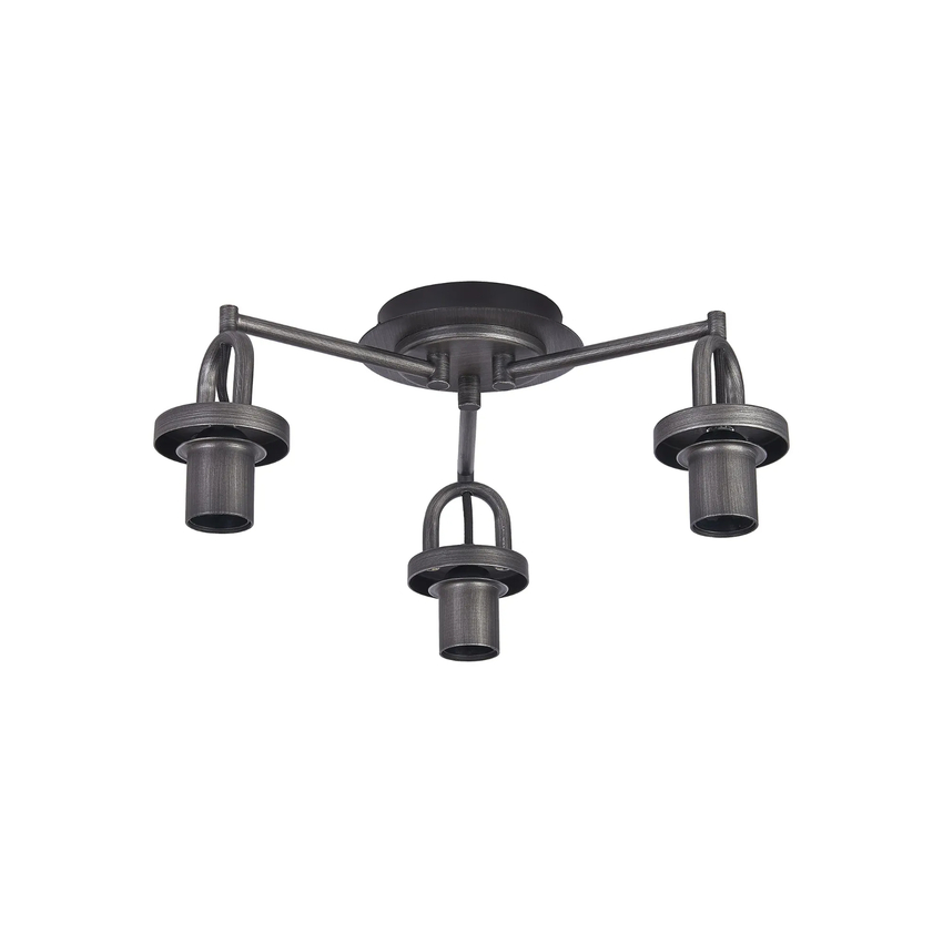 Photograph: Idolite Camille 44.5cm Semi Ceiling Light, 3 x E27, Aged Pewter