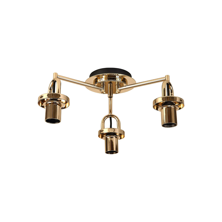Photograph: Idolite Camille 44.5cm Semi Flush Ceiling Light, 3 x E27, French Gold