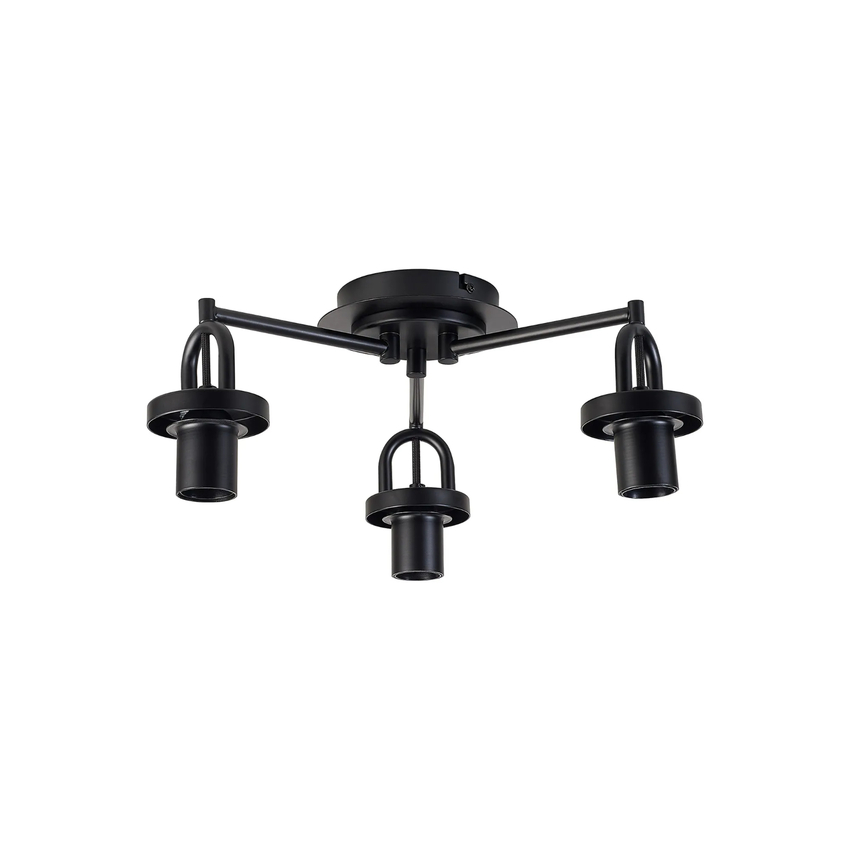 Photograph: Idolite Camille 44.5cm Semi Flush Ceiling Light, 3 x E27, Matt Black