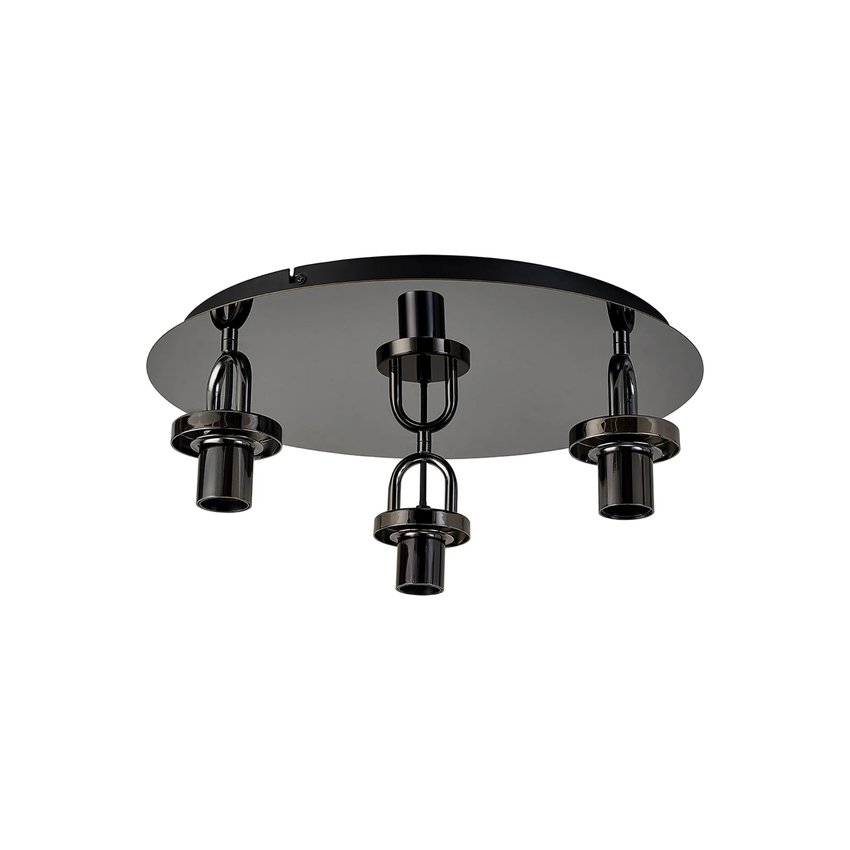 Photograph: Idolite Camille 45cm Light Flush Ceiling Light, 3 x E27, Black Chrome