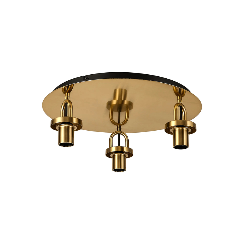 Photograph: Idolite Camille 45cm Light Flush Ceiling Light, 3 x E27, Brass Gold