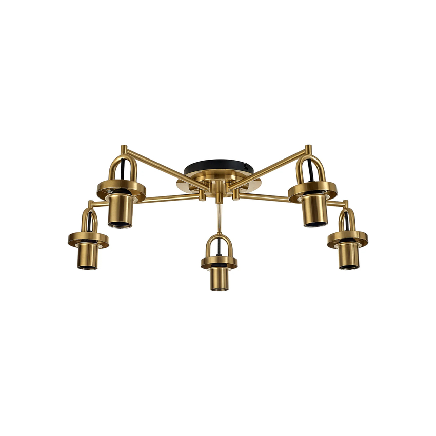 Photograph: Idolite Camille 64.5cm Semi Flush Ceiling Light, 5 x E27, Brass Gold