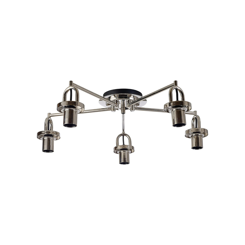 Photograph: Idolite Camille 64.5cm Semi Flush Ceiling Light, 5 x E27, Polished Nickel