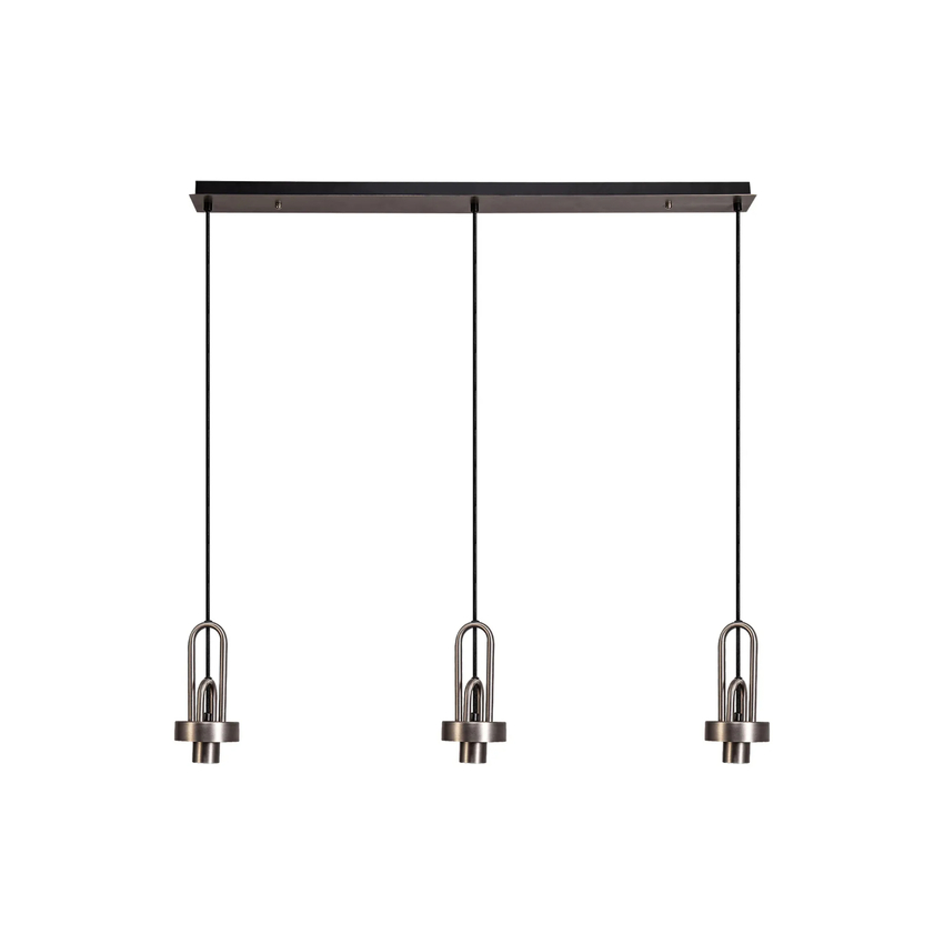 Photograph: Idolite Camille Linear Suspension Kit, 3 x E27, Antique Silver/Matt Black