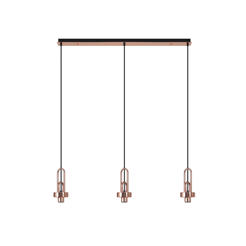 Photograph: Idolite Camille Linear Suspension Kit, 3 x E27, Copper/Matt Black