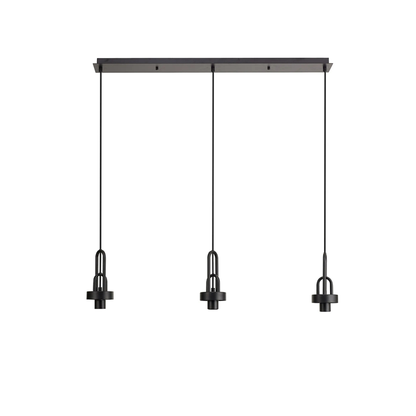 Photograph: Idolite Camille Linear Suspension Kit, 3 x E27, Matt Black