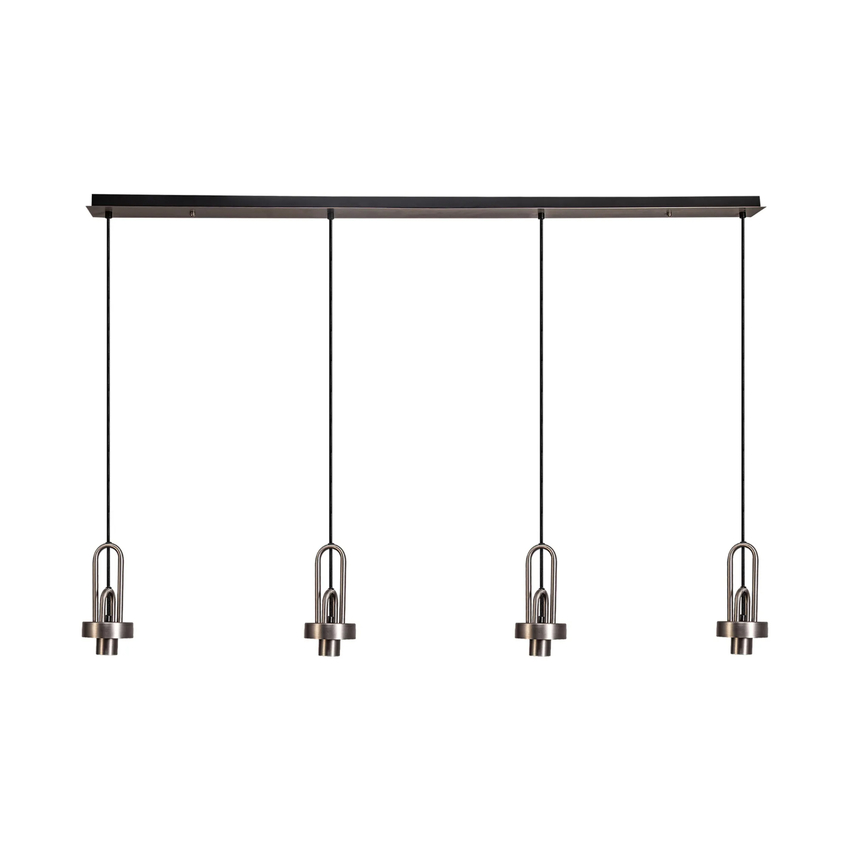 Photograph: Idolite Camille Linear Suspension Kit, 4 x E27, Antique Silver/Matt Black