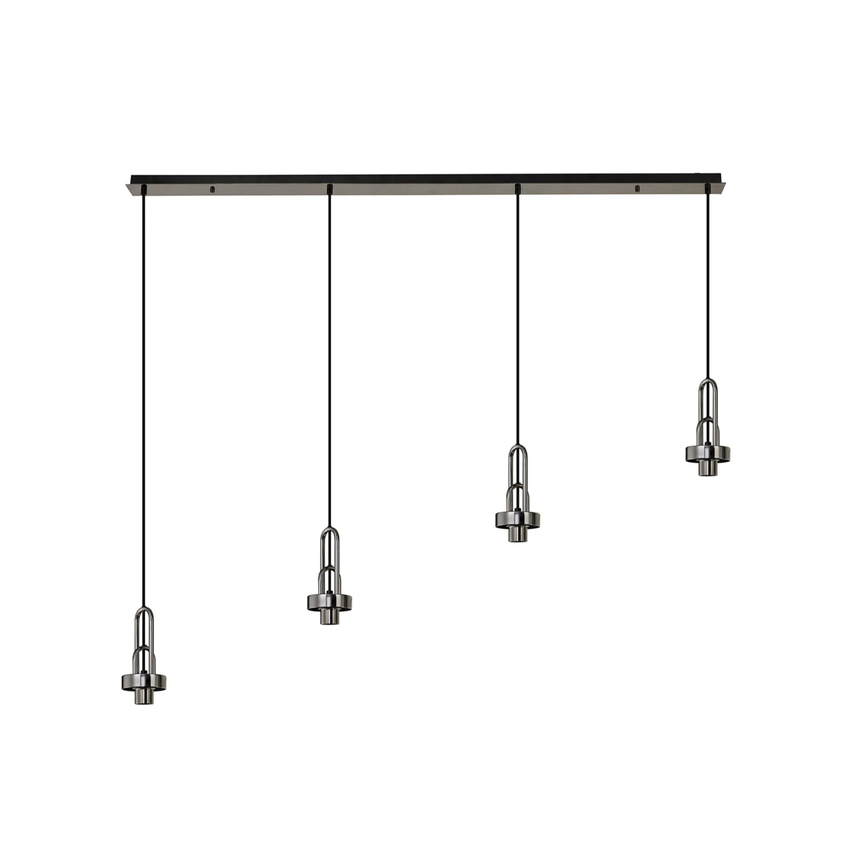 Photograph: Idolite Camille Linear Suspension Kit, 4 x E27, Black Chrome/Matt Black