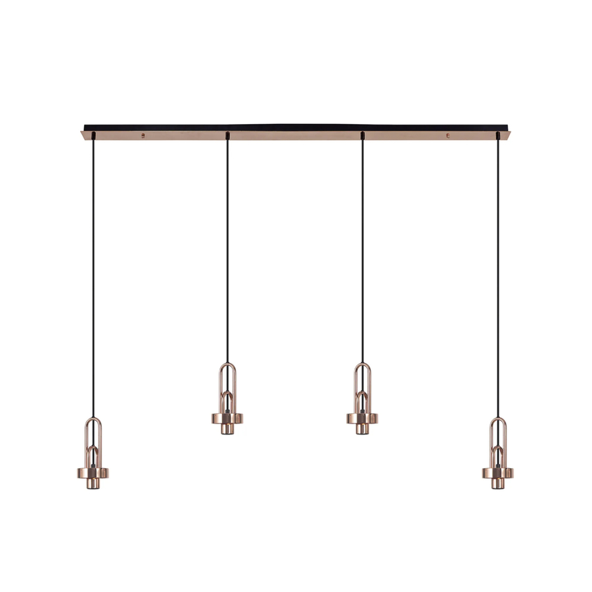 Photograph: Idolite Camille Linear Suspension Kit, 4 x E27, Copper/Matt Black
